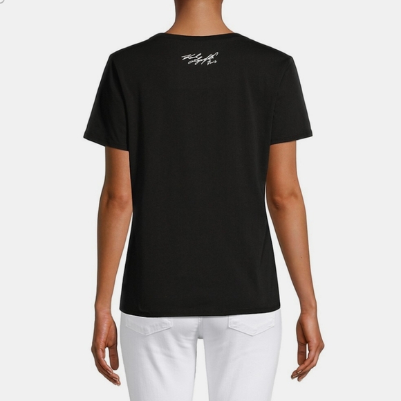 Karl Lagerfeld Black Buffalo Check Sunglasses T-Shirt - Picture 2 of 12